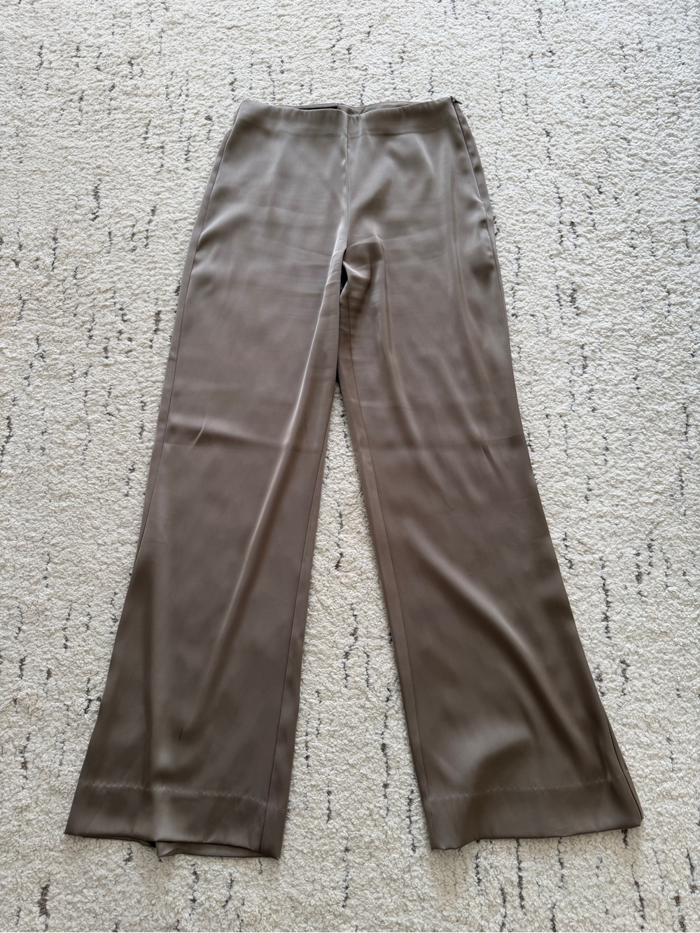 Zara Wide-Leg Pants in Taupe Brown